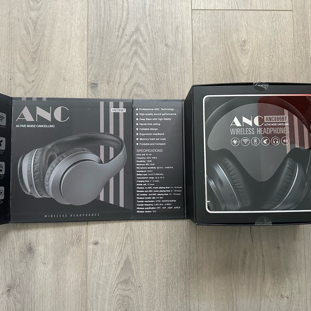 New with Box SY-ANC886 Wireless Noise Cancelling Headphones - Picture 2 of 12